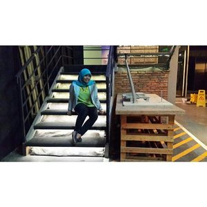This is the stair and its steps which are not only for walking, but for sitting as well ;) #ClozetteID #Hijab #Outfit #Insta #Fashion #Stair #Sitting #Place #Portrait #me