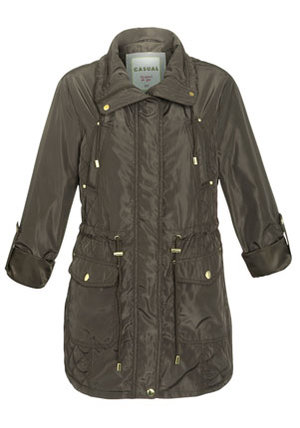 Clothing at Tesco | F&F Gold Trim Parka > jackets > Coats & Jackets > Women