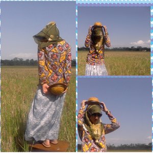 angin berhembus, wuuussss. vintage ala-ala anak petani di sawah. :D #IndosatSnap #VintageLook #IndosatSnap #VintageLook