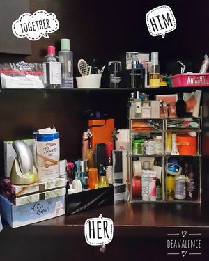 Does your man get his own shelf at home? My hubby shares a quarter of my skincare corner in front of our bathroom. Most of his things are deodorant and perfume. We also have a quarter part for the things we both use, like cotton, cleansing water and lotion, knicks n knacks like nailclipper etc. The whole bottom part is definitely mine. Anything in your stash same with mine?
.
.
.
#clozetteid #clozettestar #skincare #skincarecorner #skincareroutine #skincaremenu #marriage #lovelife #makeupmess #makeupjunkie #makeupaddict #makeuphoarder #makeuplover #beautyjunkie #indonesianbeautyblogger #fdbeauty #luxurymakeup #highendmakeup #motd #fotd #bloggerindonesia #bloggerkediri #beautyvlogger #vloggerindonesia #bloggersurabaya #indonesiabeauty