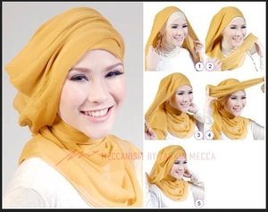 Tutorial hijab turban ala Zaskia Mecca. #HijabTutorialZaskiaAdyaMecca