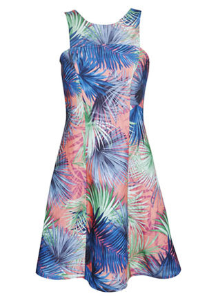 Clothing at Tesco | F&F Palm Print Cut-Out Dress > dresses > Dresses > Women
