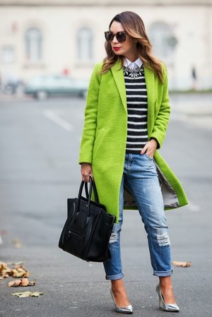 Stylish  with Lime Green & Navy Stripes