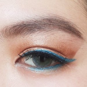 Oh my blue line,  using @maybellineina color tatoo in tennasious teal #motd #clozetteid #makeup #eyeamazing #eotd