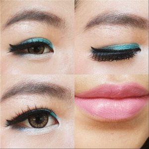 Here are the details pf my #eotd.  Using maybelline color tattoo in tennasious teal and lorac pro 2 . Eyelashes using kai beauty from @dineaisah . Thank you,  love the lashes!!! #motd #clozetteid #makeup