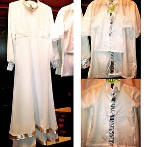 Makasi @anindyaku bajunya bagus 😍 #idulfitri1436H #Clozette #ClozetteID #fashion #dress #satimbit #white #bajuhariraya #ootd