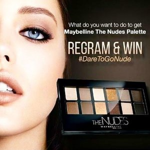As a fan of @maybellineina products, I am so excited to win The Nudes eyeshadow pallette. I love natural eye look for daily make up, dan warna-warna pilihan didalam eyeshadow maybelline ini cocok mendapatkan kesan make up mata natural tapi tetap segar. Kalau untuk night look/party look, we can use the smokey eye makeup, and apply some gold shades onto the eyelid for the more gorgeous effect (✿´‿`) #wishmeluck #DareToNudes #clozetteid