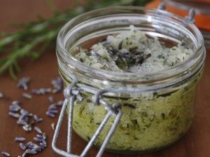 This Rosemary-Lavender Salt Scrub only requires olive oil, culinary grade lavender, fresh rosemary leaves, and coarse salt. Spend five minutes of mixing the ingredients together and you’ll have the perfect mixture for smoothing skin and calming of the mind.