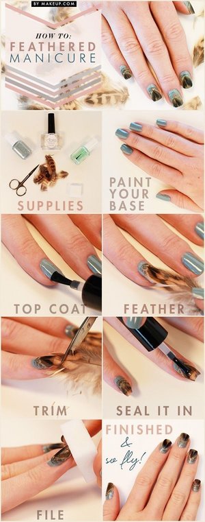 feathered manicure