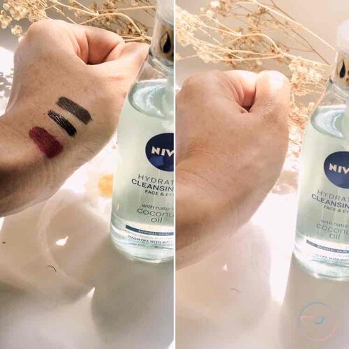 Sekilas performa si Nivea Hydrating Cleansing Oil untuk membersihkan makeup waterproof 👍🏻
.
.
.
#reviewhayuni #reviewskincare #reviewniveacleansingoil #niveahydratingcleansingoil #clozetteid #reviewclozetteid 