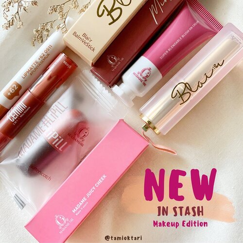 #Repost from Clozetter @oktaritami.

✨NEW IN STASH✨
Penghuni baru di koleksi makeup💋 Didominasi produk lokal dari @madame.gie dan nyempil satu dari brand korea dari Blai:r
.
💋 @madame.gie Lipill ‘Butterscotch’ : Kalau soal liptint paling suka pilih warna dark bold gini karena bibirku gelap. Kemasan gemes banget, kicil haha 

💋Madame Gie Miss Gemini 2in1 ‘06 Miss Natasia’: Jadi dalam 1 kemasan ada 2 tekstur lip sekaligus: gloss & velvet. Dulu pernah juga coba produk lokal sejenis ps jaman kuliah tapi yang Madame Gie ini harga lebih terjangkau dan ukurannya kecil
.
💋 Madame Gie Lipmatte +62 ‘Banjarmasin’ : Satu2nya warna ‘aman’😝 
.
💋 Blai:r BalmVeStick ‘Pink Therapy’: Total 3 shades dan entah kenapa kok tiba2 berubah pikiran jadi pengen coba yang Red Therapy😆 kemarin udah coba sekali yang Pink Therapy dan warnanya ‘Barbie’ banget, kayak kurang klop sama kulitku. Tapi ntar aku coba lagi deh
.
🍧 Madame Gie Juicy Cheek ‘Venetian Rose’: Terakhir cobain blush on cream kayaknya punya BLP deh. Skrg mau cobain punya MG karena reviewnya cakep✨
.
Aku baru bisa kasi first impression untuk produk Blai:r. Yang Madame Gie belum coba satupun. Nyusul yaaaa 🧕🏼
.
#kbeauty #koreanmakeup #ClozetteID