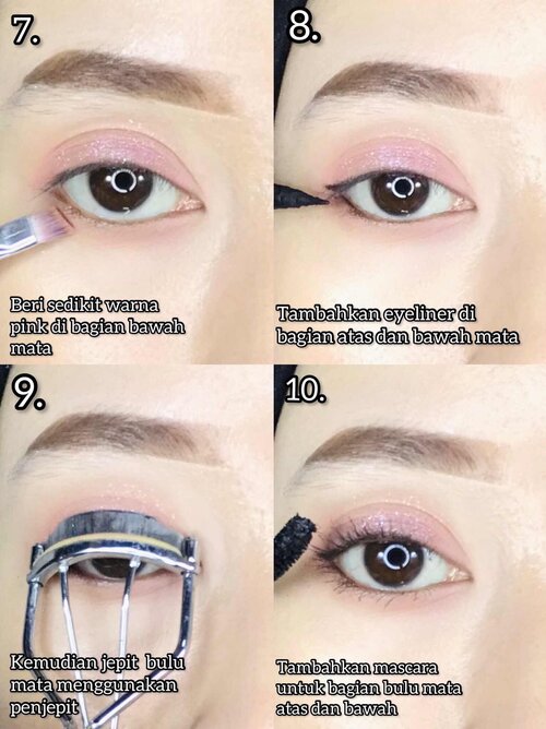 Next stepnya untuk pink eye make up tutorialnya..