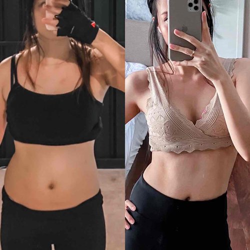 Progress badan aku before dan after workout! Yup aku lumayan rajin fitness workout dan jaga makan 🥰