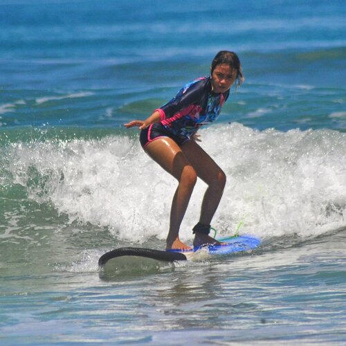 #Repost from Clozette Ambassador @TitazTazty.

Yes, I did it!
.
Surf is one of my life bucket list. After long 'maju mundur syantiek', finally I started to learn in the end of February
.
My 1st day is not easy. Cannot stand on the board and always falling down. But never give up on 2nd day.  I learn to know which foot that better, change from right to left foot and found out that I'm gufi. Something that I never thought hahaha. 
.
My 1st and 2nd day learn is really tough, coz it's raining and the wave is big, well for me who still on pre-basic level :D My leg bruises, my knee was bleeding from the rubbing of the sand on the board, plus pegeeel gilaaaaaaa bucet deh! Long boardnya berat boo
.
These pics is from my 3rd day this weekend. Off course still falling down many times and still need to learn how to stand on the board gracefully hahahaha. But I like it and curious to learn more
.
Like my friend said to me, enjoy the process! Yes, I will! 😎
.
.
.
📸 @ssurf_school_bali
#stylieandfoodie #livelovelifelaughlust #blogger #bloggerceria #tetapsemangat #ootd #clozetteid #stylie #fashionblogger #styleblogger #style #fashion #fashionbloggerindonesia #jakarta #bali #surfing #surfgirl #learning