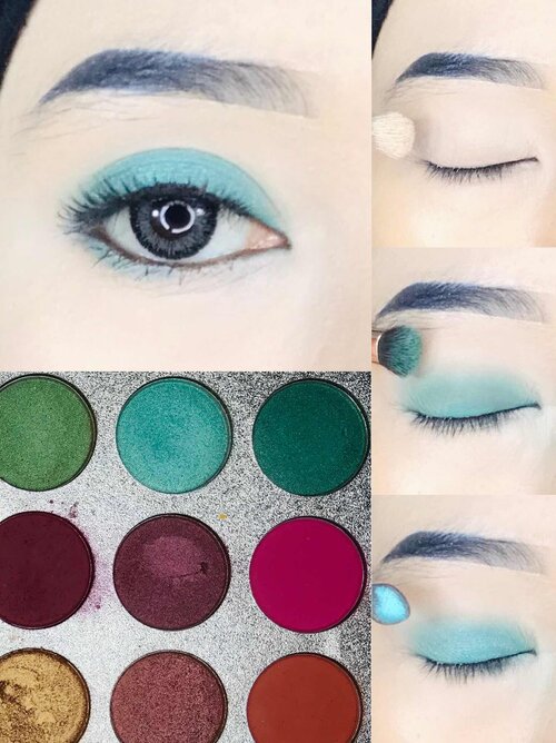 Green eye make up look by me