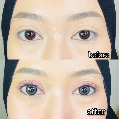 Before - After pakai eyeshadow dan mascara