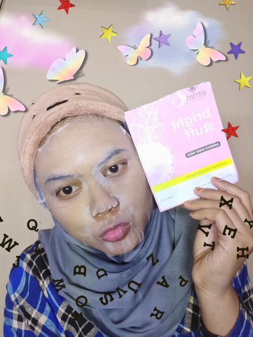 Hai sahabat.. Uda coba emina bright stuff essence sheetmask belon? Hayooo yang uda pernah coba share pengalaman kalian ya.... 💜💜💜