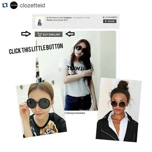#Repost @clozetteid
・・・
Summer time! Cari inspirasi fashion untuk musim panas yuk seperti kacamata hitam ini. Psst, bila kamu ingin mempunyai item yang sama, langsung cari saja di Clozette Shoppe dengan tombol "Buy Similar" yang ada di pojok kanan atas foto. Yuk langsung ke www.clozette.co.id dan coba fiturnya! Join with @clozetteid 😉
#ClozetteID #buysimilar #ClozetteShoppe #sunglasses #kacamatahitam
