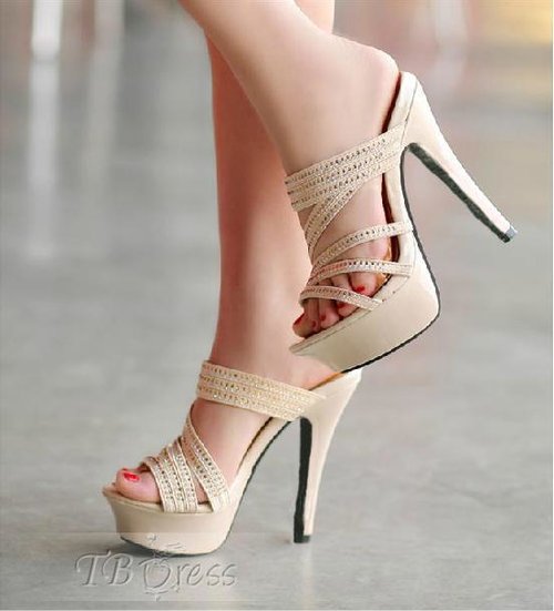 Super Cute Shiny Summer Stiletto Heel Platform Lady Slippers  : Tbdress.com
