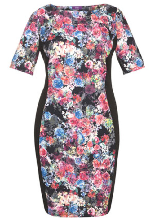 Clothing at Tesco | F&F True Floral Panelled Plus Size Scuba Dress > dresses > New In  > Women