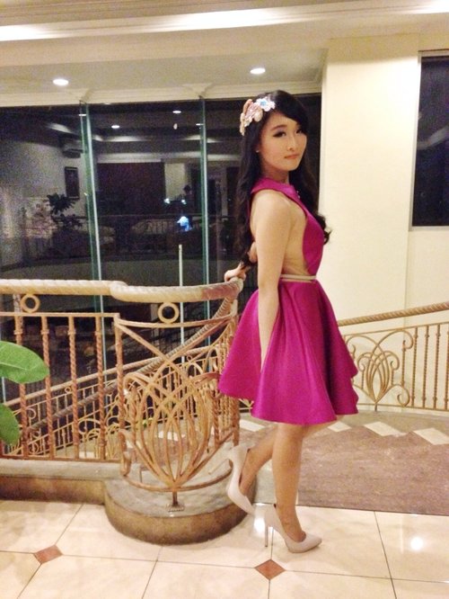 Birthday dinner in Tegal. Dress by Peggy Hartanto , shoes by Aldo. Make up by myself :P