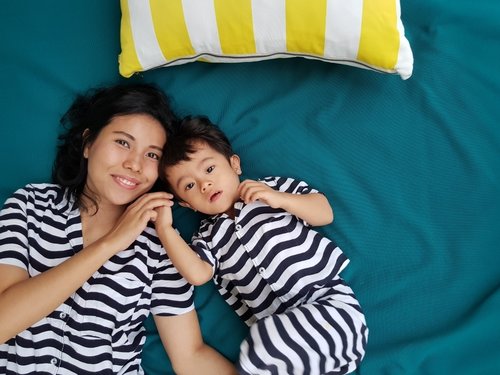 matching sleepwear with baby