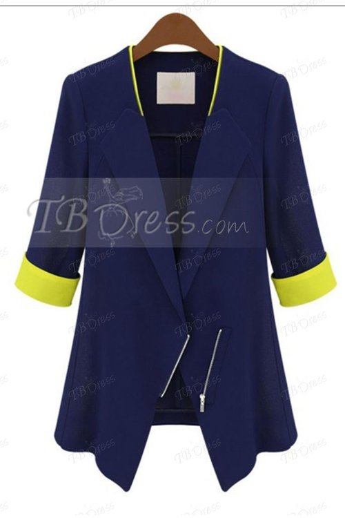 Euramerican New Arrival Classy Slim Long Blazer Outwear  : Tbdress.com