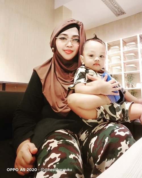 Feb 26th, 2020--- 🤱With my #babyboy Artanabil at #IKEASentul , #Bogor in #modestfashion #Armylook 😉♥️----#nhkkawaii #clozetteid #modestwear #stylishmodesty#momandson #momandbabyootd