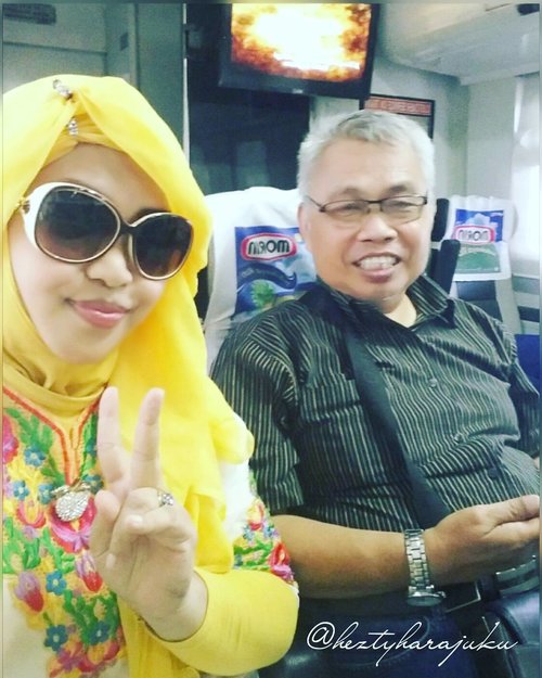 June 5th, 2016 ---- 🚈🚆🚞 Back to Jakarta with my beloved Papa a.k.a Babeh after #munggahan jelang #Ramadhan in #Cirebon hehe 🚞🚆🚈 @clozetteid #ClozetteID #COTW 💄💕💋#Touchup #makeup with #wardahbeauty @wardahbeauty 😉 #staybeauty along the #journey, ladies! 💋💕💄#modestfashion #coveredstyle #hijabtraveler #muslimahtraveler #excecutivetrain #traveling #trip #visitCirebon #likefatherlikedaughter #instatravel