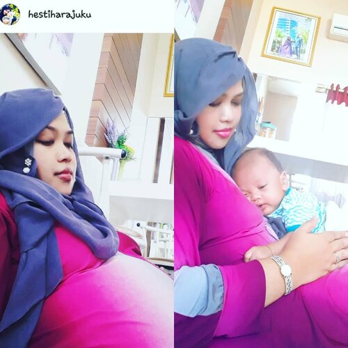 Wed,  May 22nd, 2019--- 🤰➡️🤱 Jadi ini yg bikin perut Mami dulu kayak watermelon 🍉🍉🍉?! 🤣🤣--Posisi favorit Ar klo #bobok , nyungsep ke #Mami semaleman. Nempeeeel... ajah! 🤣Semakin emeshin setiap harinya....Love you, #Myson !...#ArtanabilRafisqyErlan 👶💖---#Clozetteid #nhkkawaii#momandbaby#parentinglife#kawaiiMom#kawaiiBaby#MomandSon#1MonthBaby