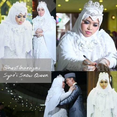 Throwback 18❤11❤17 ---- 👑 #HestiHarajuku #WeddingGown :#Syari #hijab " The #SnowQueen" #WhitexSilver 👑------#muslimbride#clozetteid #hootd#wedding#IndonesianBride#tiara#nhkkawaii