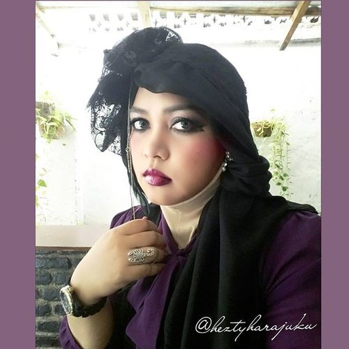 👿💀🎃 October 14th, 2015--- #vampire #yyy van #JFashionJumpers #FashionCommunity #Jakarta #Indonesia ... 🎃💀👿 #COTW #clozettehalloween #ClozetteID 👿💀🎃 #halloweeninspiration #gothic #gothicstyle #gothlolita #steampunk #prettycreepy #fashion #style #Bogorstreetstyle  #Streetstyle #modestfashion #coveredstyle #headscarf #headpiece #scarf #instafashion #fashiongrammer #fashiongram