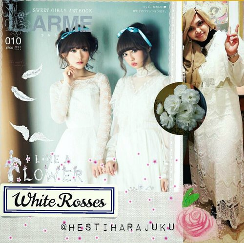 🐇🌼🌹 Another #coincident #hootd in #LarmeKei lolz. Theme: #WhiteRoses for the #purelove 😍 Larme Kei is a #sweet #innocentlook style from #Japanesestreetstyle #magazine : #Larme . #RisaNakamura is the #famous #fashionicon of this style. We wore #whitelacedress and " #babymakeup " hahaha 😂😂 Baby-Makeup means a natural yet fresh make up for a sweet young lady . Almost like nude make up but more fresh like a blossom . 🌹🌼🐇
---
---
@clozetteid #clozetteid #fashion #style #ootd #headscarf #modestfashion #modestwear #stylecovered #ootdmodest #stylishmodesty #TokyoStreetstyle #shibuyastyle