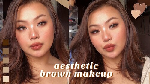 aesthetic brown makeup tutorial. ð¤  (simple + easy) â¡ beginner friendly! - YouTube