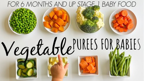 8 VEGETABLE PUREE  for babies 6 months and up - YouTube