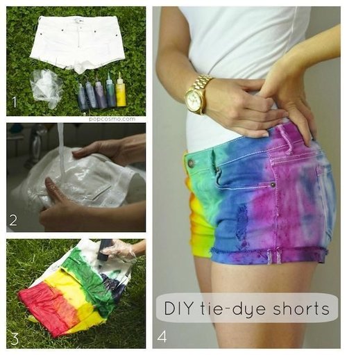 DIY Tutorial: DIY Neon Fashion / Tie-Dye Shorts DIY