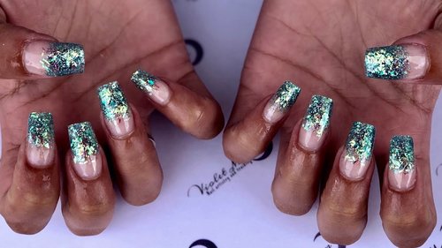 Stunning deep ð§ð»ââï¸ð§ð»ââï¸glitter acrylic nail tutorial ~ Glitter ombrÃ© nail tutorialðð - YouTube