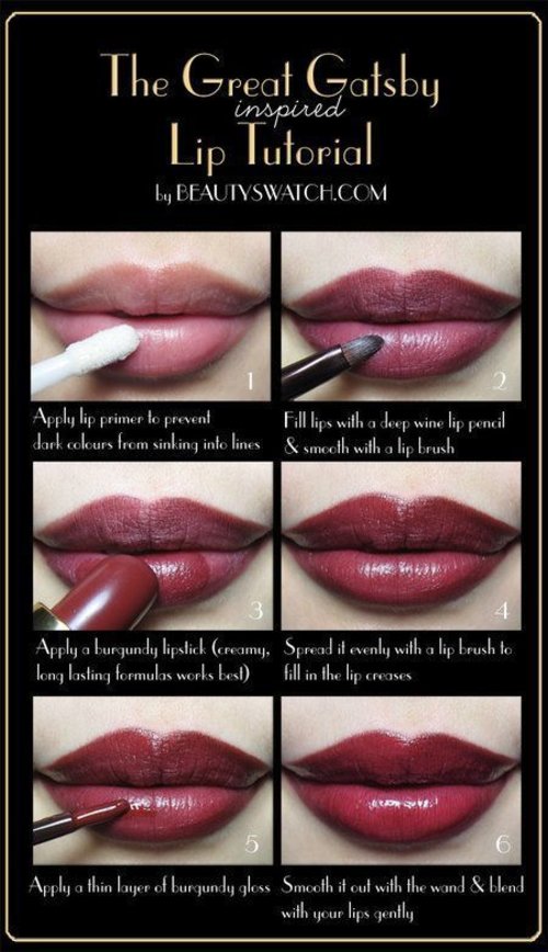 The Great Gatsby Inspired Lip Tutorial. Need this for 1920s dance #MakeUpTutorial