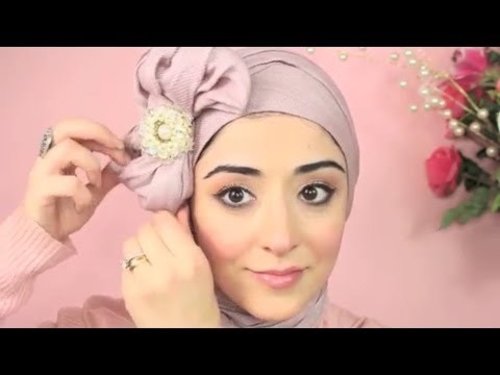 Hijab Tutorial Pretty Bow Turban - From My Ariana Grande Makeup Tutorial - YouTube