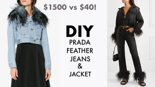 DIY: How To Make PRADA Feather Jeans for $40!! (Designer HACK) -By Orly Shani - YouTube