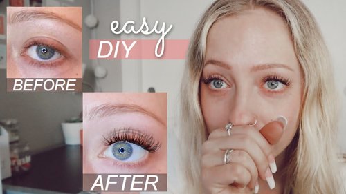 DIY PERMANENT LASH EXTENSIONS AT HOME *EASY* how to do individual eyelash extensions on yourself - YouTube