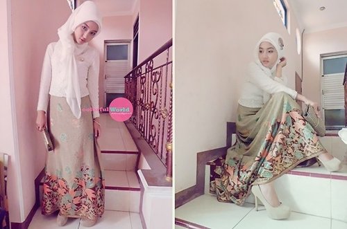 White Lace, Kain Batik, White Scarf,  Charles And Keith Pump Shoes