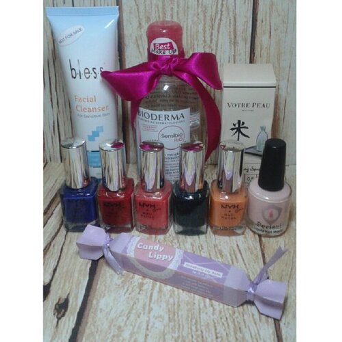 My August's Beauty Haul!Post already up on my blog,just click the link on my bio ^^ #ClozetteID #Beauties #Bless #facialcleanser #bioderma #votrepeau #nyx #candylippy #amethyst #perisai