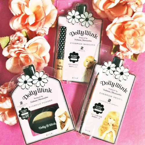 Recently purchasing a set of DollyWink eyebrow-makers : eyebrow liner, eyebrow powder and eyebrow mascara (all in shade no. 2 because I have a brown hair).Can't wait to give them a try!-------------------------------------------------
