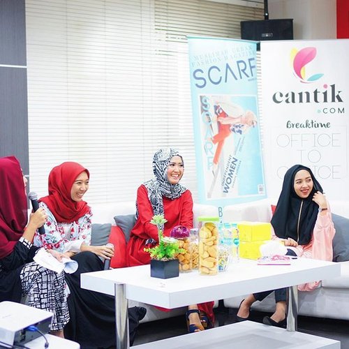 Today talkshow and sharing session for @scarf_magz event "breaktime office to office" with @imcantik 😊 #ClozetteId