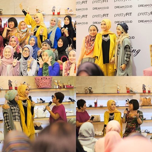 Fun and lots of love !! Hijab Styling workshop today by @prettyfit_id and @dreamcoid with Mba @dientb and @dianpelangi sahabat setia yg kasih kejutan datang ke acara ini 😘😘 #PrettyFitxDream #LuluAndPrettyfit #ClozetteId