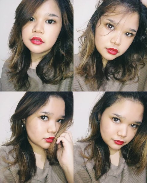 Too lazy to wear make up day. Literally just skin care + red lipstick 💁🙍. No concealer, cc cream, foundation.. not even eyebrow powder. Nada 😂.··I'm wearing Red Matte Lipstick  from @maxfactor @maxfactorindonesia in shade "Desire" (No. 30). Selfie ring light from @beautelight.id···#makeup #beauty #makeupaddict #makeupjunkie #motd  #makeuplover  #instamakeup #wakeupandmakeup #lipstick #beautyblogger #cosmetics #makeupforever #style #photoshoot #lips #instagood #instabeauty #hairstyle  #ilovemakeup #clozette #clozetteid #mattelipstick #redlips
