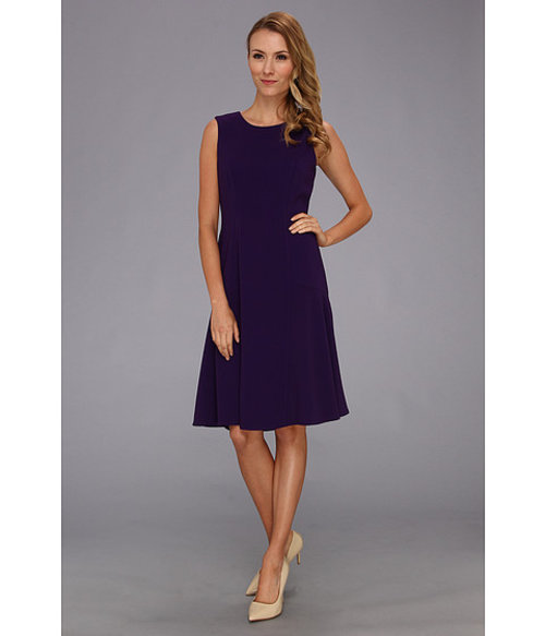 Anne Klein Stretch Double Weave Fit 'N Flair Dress Concord - 6pm.com