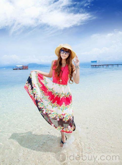 Chic Korean Style Slim Sleeveless Chiffon Dress  : Tidebuy.com