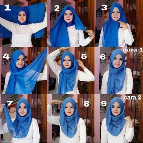 white top n blue hijab